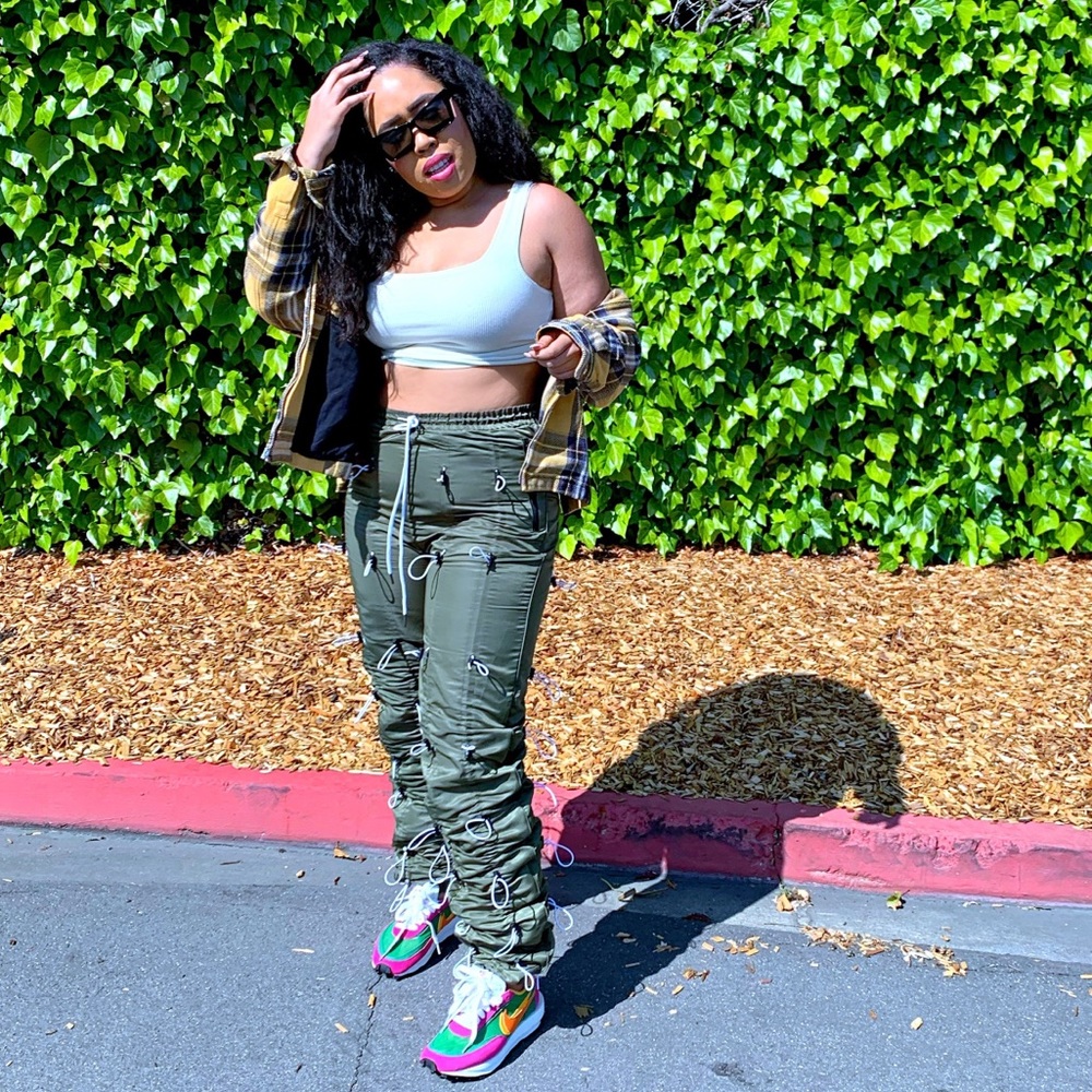 Cargo Drawstring Ruched Jogger Pants